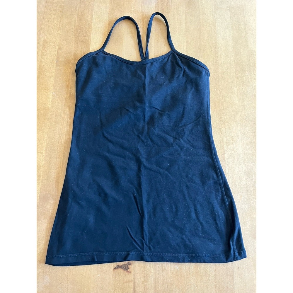 Lululemon Racerback Black Tank Top Size 6 Athletic Sport Workout